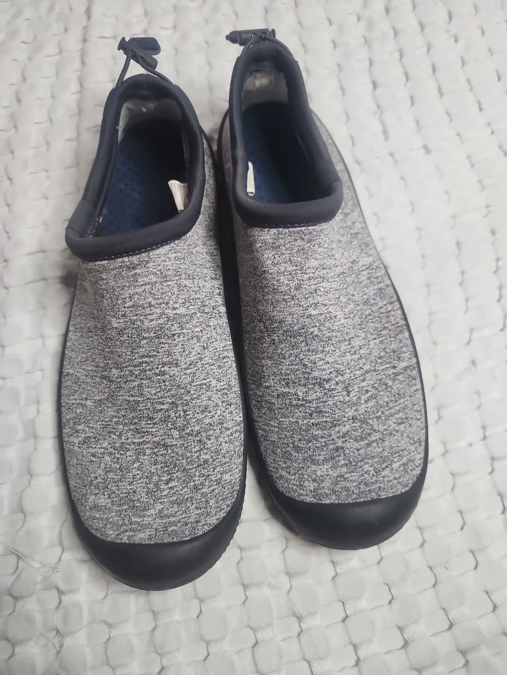 Men's Slip-On Knit Water Shoes in Gray and Black